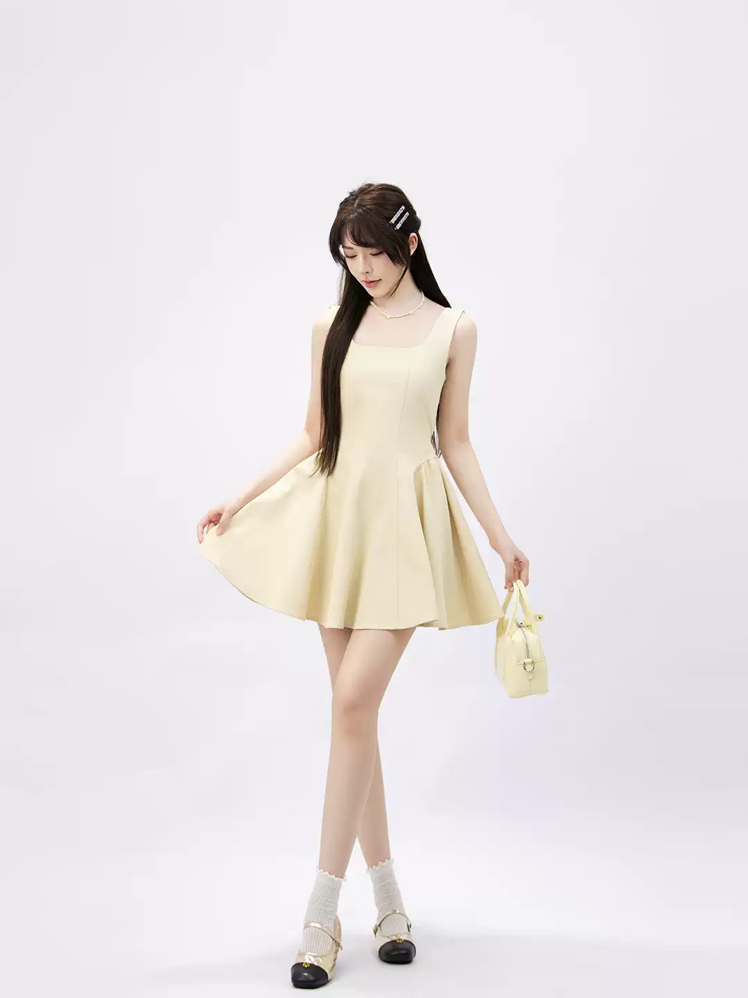 Women's Summer 2026 Square Neck Sleeveless A-line Dress